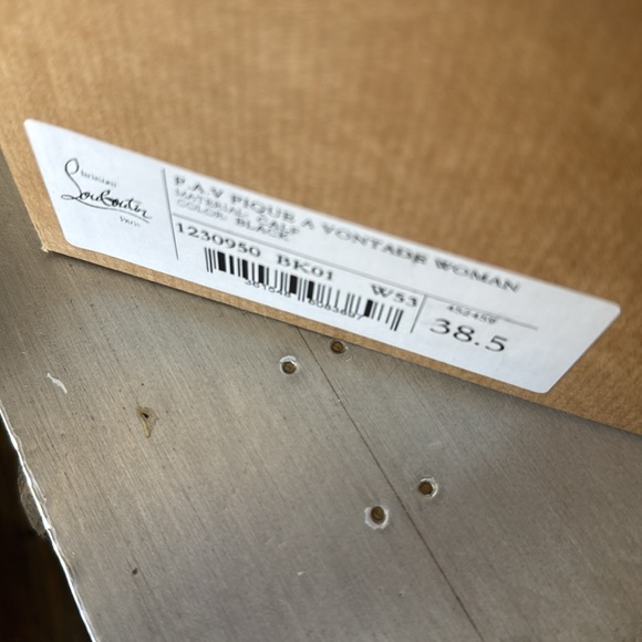 Christian Louboutin fav fique black leather slip on sneaker trainer flat sz 38.5 - Picture 13 of 13